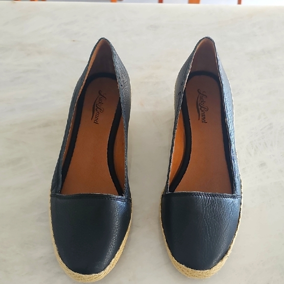 Lucky Brand Black Leather Espadrilles Size 9 NWT - Picture 1 of 7